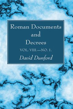 portada Roman Documents and Decrees, Volume VIII-No. 1
