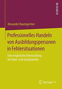 portada Professionelles Handeln von Ausbildungspersonen in Fehlersituationen: Eine Empirische Untersuchung im Hotel- und Gastgewerbe (in German)