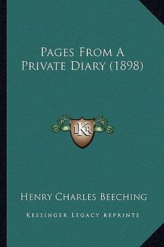 portada pages from a private diary (1898) (en Inglés)