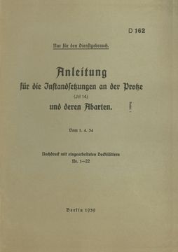 portada D 162 Anleitung fã â¼r die Instandsetzungen an der Protze: 1939 - Neuauflage 2020 (German Edition) [Soft Cover ] (en Alemán)