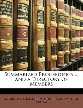 portada summarized proceedings ... and a directory of members (en Inglés)