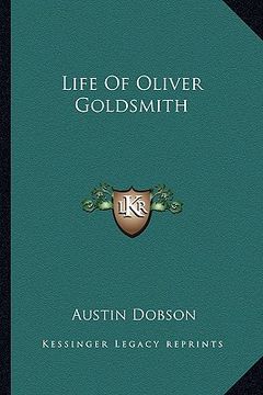 portada life of oliver goldsmith (en Inglés)