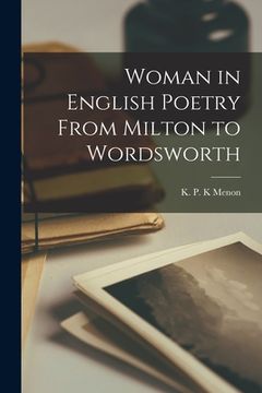 portada Woman in English Poetry From Milton to Wordsworth