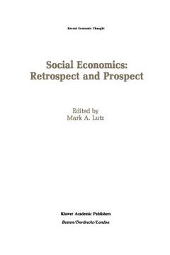 portada Social Economics: Retrospect and Prospect (en Inglés)