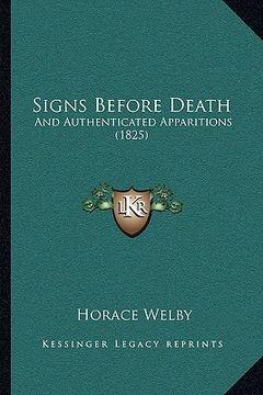 portada signs before death: and authenticated apparitions (1825) (in English)