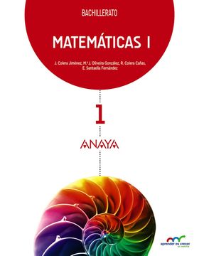 portada Aprender es Crecer en Conexión, Matemáticas, 1 Bachillerato (in Spanish)