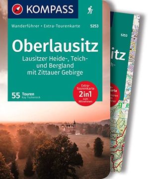 portada Kompass Wanderführer Oberlausitz, Lausitzer Heide-, Teich- und Bergland, mit Zittauer Gebirge, 55 Touren mit Extra-Tourenkarte, Gpx-Daten zum Download (en Alemán)