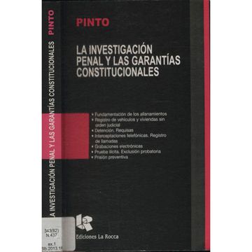 portada La Investigacion Penal Y Las Garantias Constitucionales