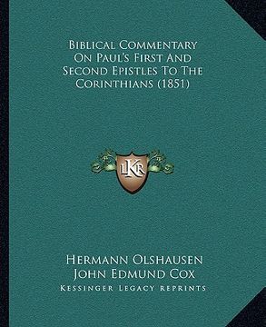 portada biblical commentary on paul's first and second epistles to the corinthians (1851)