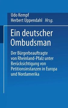 portada Ein deutscher Ombudsman: Der Bürgerbeauftragte Von Rheinland-Pfalz Unter Berücksichtigung Von Petitionsinstanzen In Europa Und Nordamerika (German Edition)