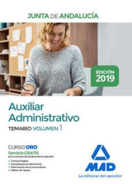 portada Auxiliar Administrativo de la Junta de Andalucía. Temario Volumen 1 (Auxiliares Administrativos de la Junta de Andalucía)