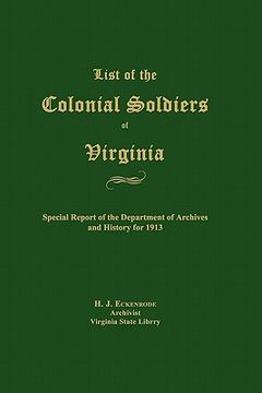 portada list of the colonial soldiers of virginia (en Inglés)