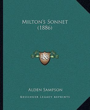 portada milton's sonnet (1886) (en Inglés)