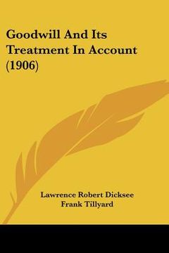 portada goodwill and its treatment in account (1906) (in English)