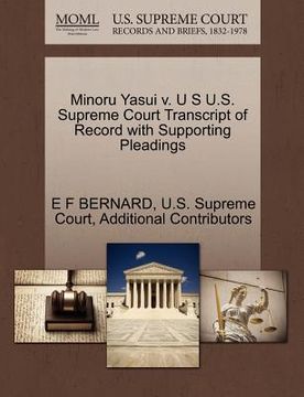 portada minoru yasui v. u s u.s. supreme court transcript of record with supporting pleadings (en Inglés)