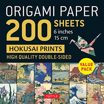 portada Origami Paper 200 Sheets Hokusai Prints 6" (15 Cm): Tuttle Origami Paper: Double-Sided Origami Sheets Printed With 12 Different Designs (Instructions for 5 Projects Included)