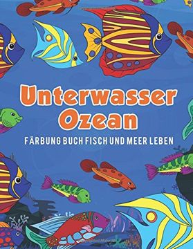 portada Unterwasser Ozean Färbung Buch Fisch und Meer Leben