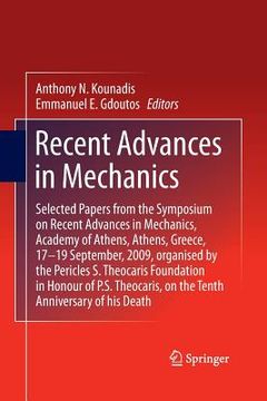 portada Recent Advances in Mechanics: Selected Papers from the Symposium on Recent Advances in Mechanics, Academy of Athens, Athens, Greece, 17-19 September (en Inglés)