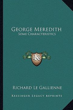 portada george meredith: some characteristics (en Inglés)