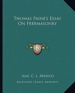 portada thomas paine's essay on freemasonry