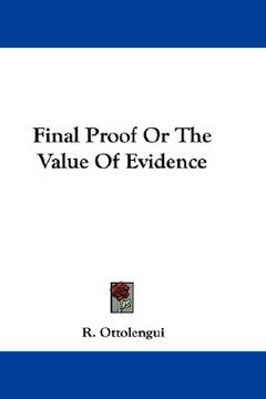 portada final proof or the value of evidence (en Inglés)