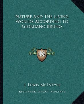 portada nature and the living worlds according to giordano bruno (en Inglés)