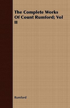 portada the complete works of count rumford; vol (en Inglés)