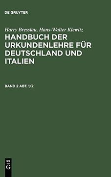 portada Handbuch der Urkundenlehre für Deutschland und Italien. Band 2 Abt. 1 (en Alemán)