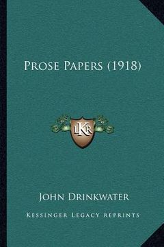 portada prose papers (1918) (en Inglés)
