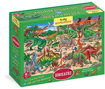 portada My big Wimmelpuzzle Dinosaurs Floor Puzzle, 48-Piece (en Inglés)