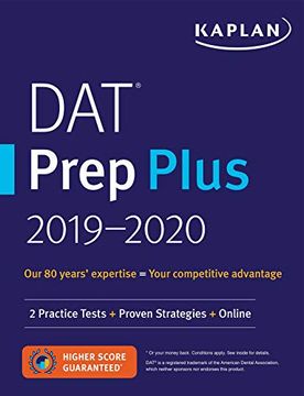 portada Dat Prep Plus 2019-2020: 2 Practice Tests + Proven Strategies + Online (Kaplan Test Prep) (en Inglés)