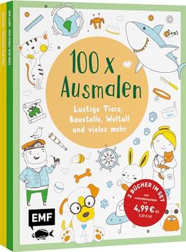 portada 100 x Ausmalen - 2 Ausmal-Bücher im Bundle (en Alemán)