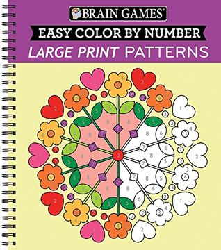 portada Brain Games - Easy Color by Number: Large Print Patterns (Brain Games - Color by Number) (in English)