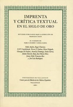 portada Imprenta y Critica Textual en el Siglo de oro
