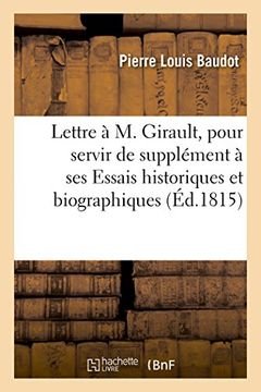 portada Lettre A M. Girault, Pour Servir de Supplement a Ses Essais Historiques Et Biographiques Sur Dijon (Histoire) (French Edition)