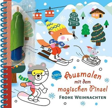 portada Ausmalen mit dem Magischen Pinsel. Frohe Weihnachten: Malbuch mit Wassertankstift für Kinder ab 3 Jahren (en Alemán)