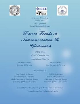 portada Recent Trends in Instrumentation and Electronics: Proceedings of 2nd National Conference (en Inglés)