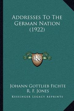 portada addresses to the german nation (1922)