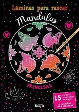portada Laminas Para Rascar Mandalas - Princesas (in Spanish)