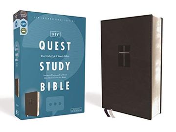 portada Niv, Quest Study Bible, Leathersoft, Black, Comfort Print: The Only q and a Study Bible (in English)