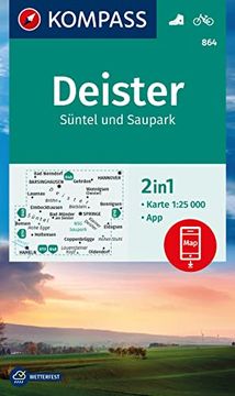 portada Kompass Wanderkarte 864 Deister, Süntel und Saupark 1: 25. 000 (en Alemán)