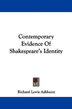 portada contemporary evidence of shakespeare's identity (en Inglés)