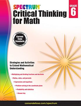 portada Spectrum Critical Thinking for Math, Grade 6 (en Inglés)