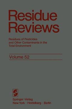 portada Residue Reviews: Residues of Pesticides and Other Contaminants in the Total Environment