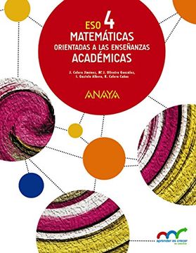 portada Matemáticas orientadas a las enseñanzas académicas 4. (Aprender es crecer en conexión)
