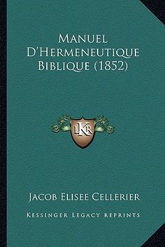 portada Manuel D'Hermeneutique Biblique (1852) (en Francés)