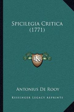 portada spicilegia critica (1771) (en Inglés)