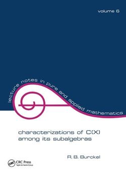 portada Characterization of C(x) Among Its Subalgebras (en Inglés)