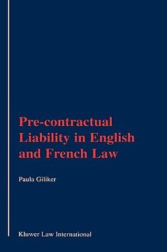 portada pre-contractual liability in english and french law (en Inglés)