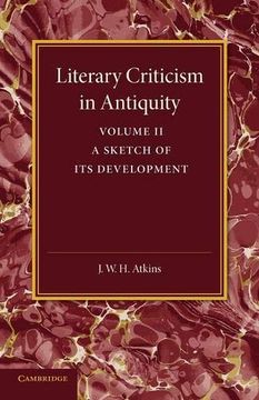portada Literary Criticism in Antiquity: Volume 2, Graeco-Roman (en Inglés)